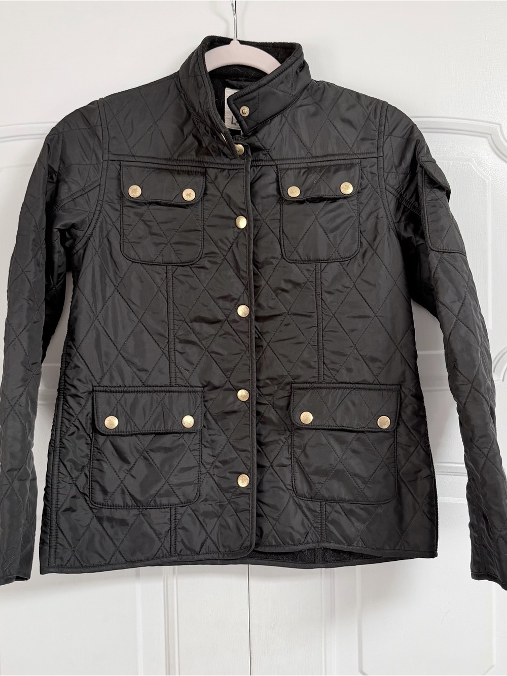 Copper Key Black Quilted Jacket with Gold Buttons